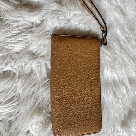 Coach Tan Leather Wristlet - Picture 2 of 16